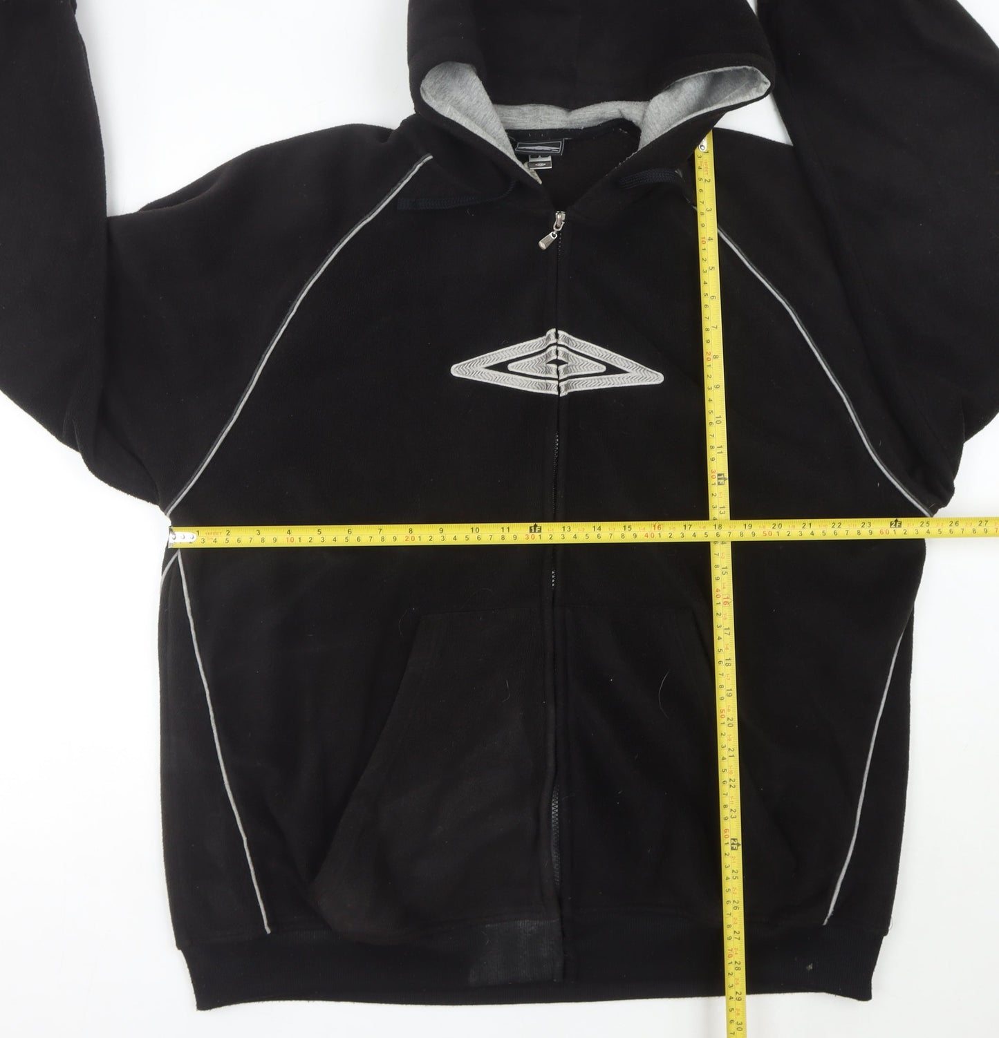 Umbro Men’s Black 2XL Fleece Full Zip Hooded Sports Jacket
