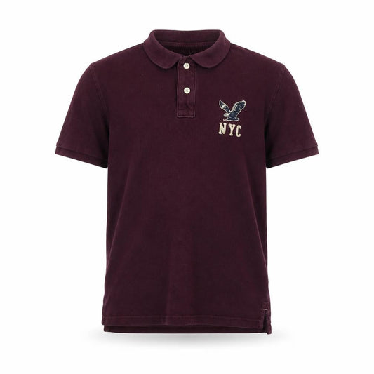 American Eagle Men’s Purple Polo Shirt M Classic Fit Embroidered NYC