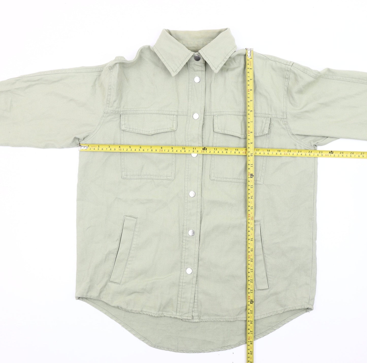 Zara Women’s Green XS Cotton Button Up Casual Jacket
