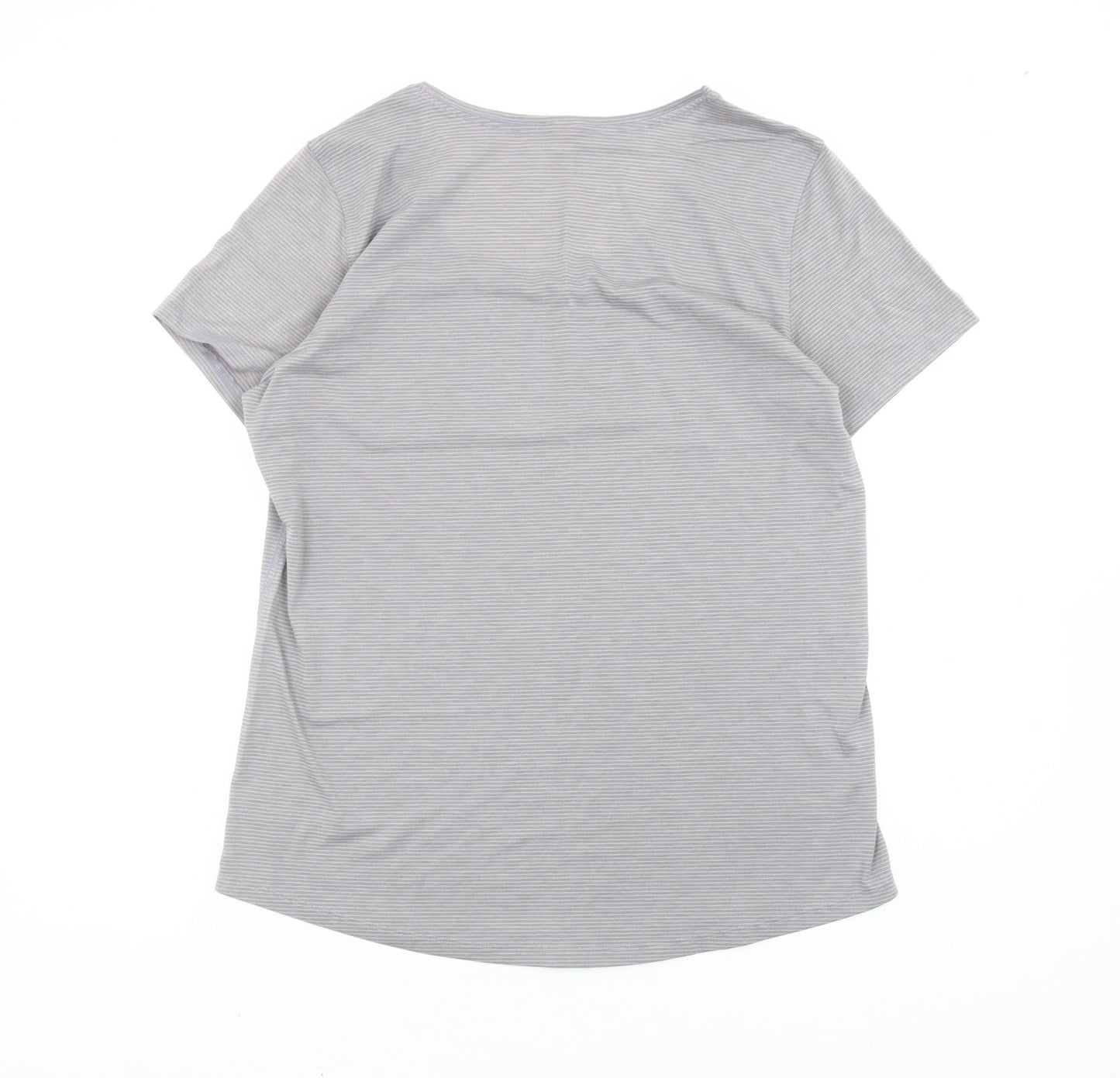 Under Armour Womens Grey Striped Slim Fit T-Shirt Size L