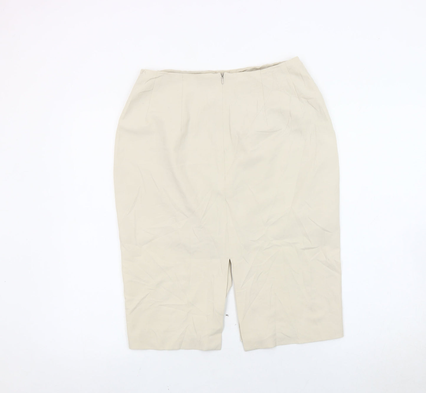 Marks and Spencer Womens Beige Size 12 Pencil Skirt Knee Length