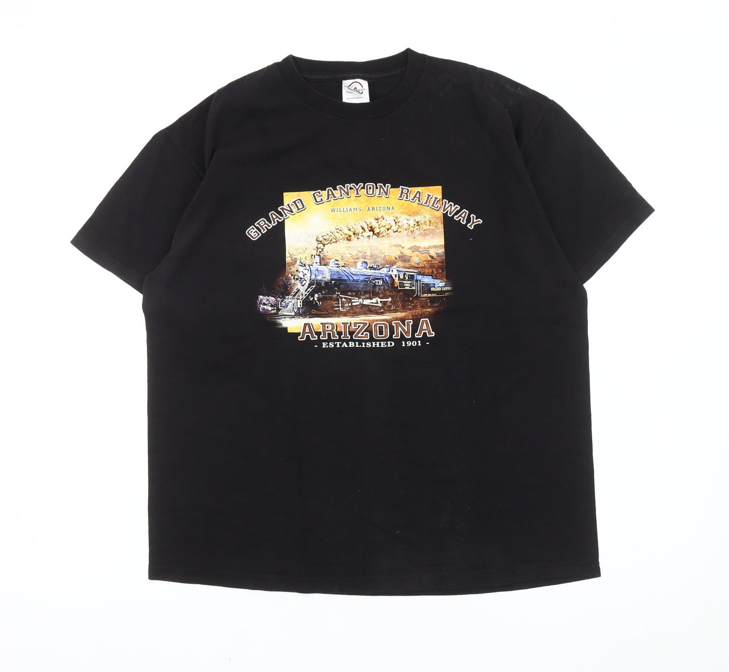 Delta Pro Weight Mens Black L Graphic Arizona Railway T-Shirt