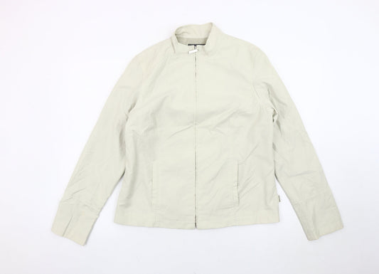 Maine New England Womens Beige Jacket Size 14 Full Zip Lightweight