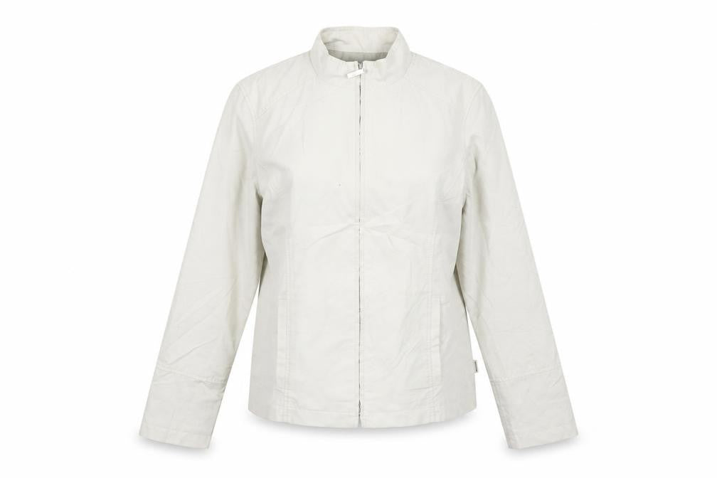 Maine New England Womens Beige Jacket Size 14 Full Zip Lightweight