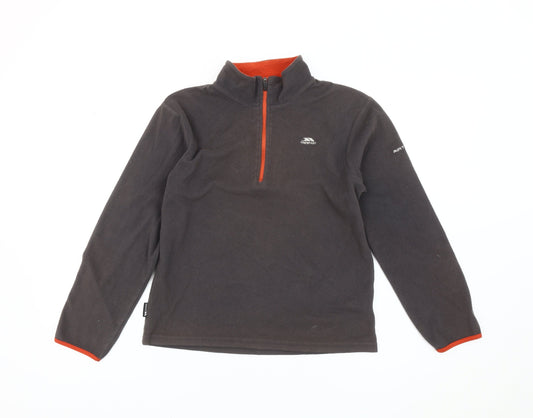 Trespass Boys Grey Fleece Sweatshirt 11-12Y Outdoor 1/4 Zip Pullover
