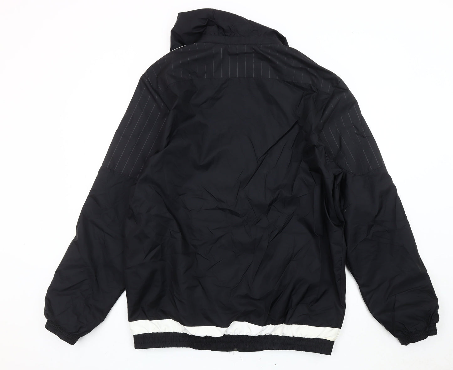 Adidas Men’s Black L Windbreaker Jacket Hooded Full Zip Sportswear