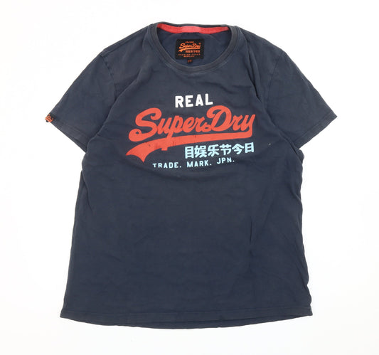 Superdry Men’s Blue 2XL Graphic Print Short Sleeve Cotton T-Shirt