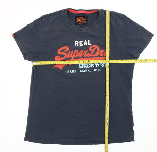 Superdry Men’s Blue 2XL Graphic Print Short Sleeve Cotton T-Shirt