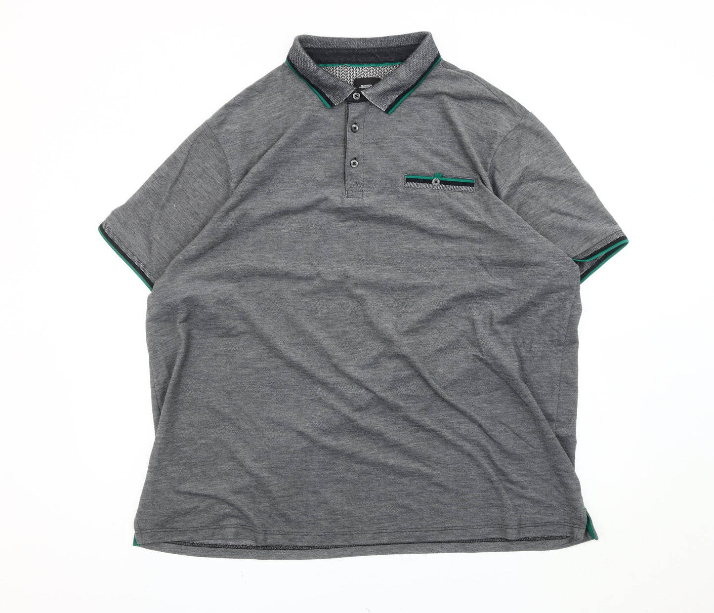 Euston Menswear Men’s Grey 2XL Cotton Blend Short Sleeve Polo Shirt