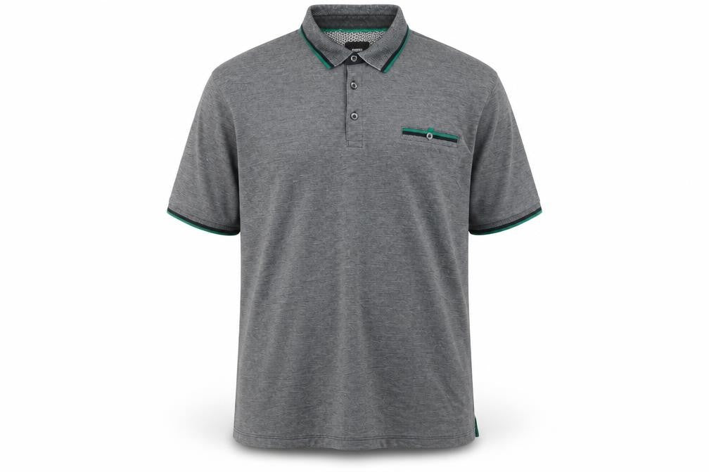 Euston Menswear Men’s Grey 2XL Cotton Blend Short Sleeve Polo Shirt