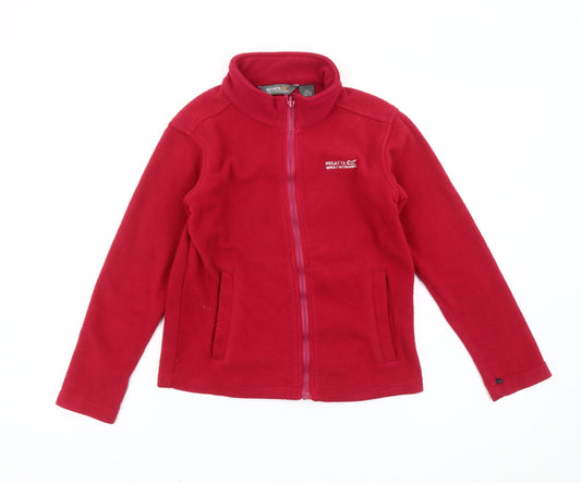 Regatta Girls Red Fleece Full Zip Sweatshirt Jacket 9-10 Years