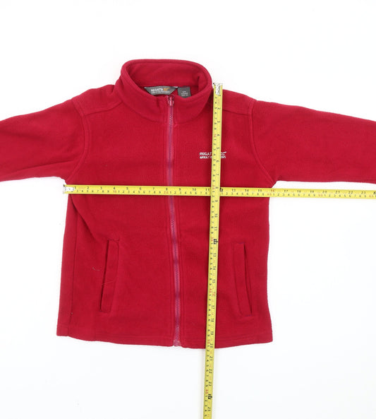 Regatta Girls Red Fleece Full Zip Sweatshirt Jacket 9-10 Years