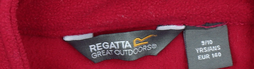 Regatta Girls Red Fleece Full Zip Sweatshirt Jacket 9-10 Years