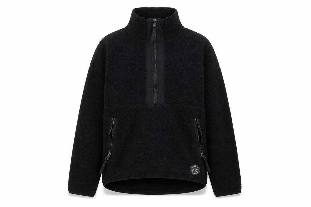Next Women’s Black Fleece Sweatshirt Small 1/2 Zip Pockets Winter