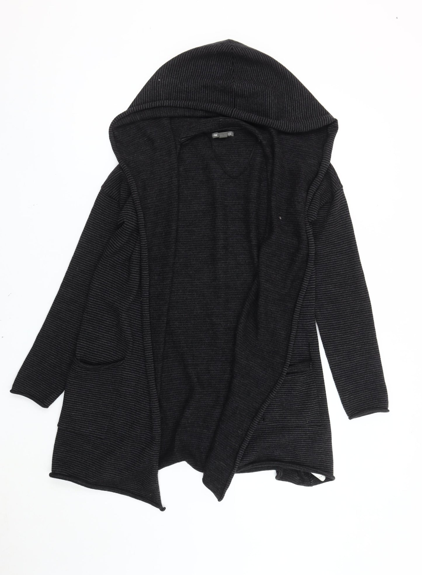 Gap Women’s Black Merino Wool Hooded Cardigan Size S Long Sleeve