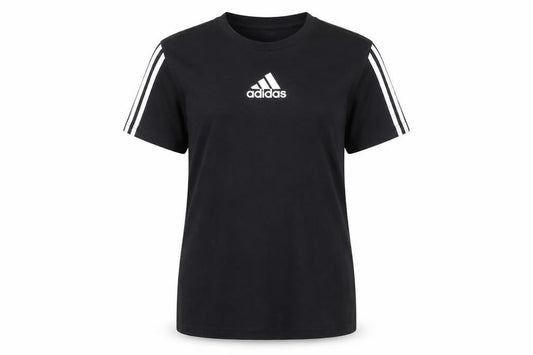 Adidas Women Black M T-Shirt Short Sleeve Cotton Blend Sports Top