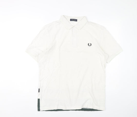 Fred Perry Mens White Polo Shirt L Classic Cotton Logo