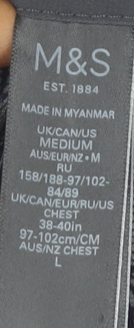 Marks and Spencer Men’s Grey Cotton Zip Jacket Size M 38-40 in Regular Fit