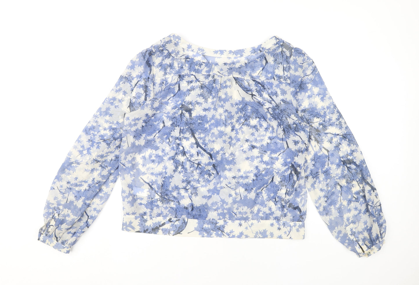 Marks and Spencer Women’s Blue Floral Chiffon Blouse UK 12