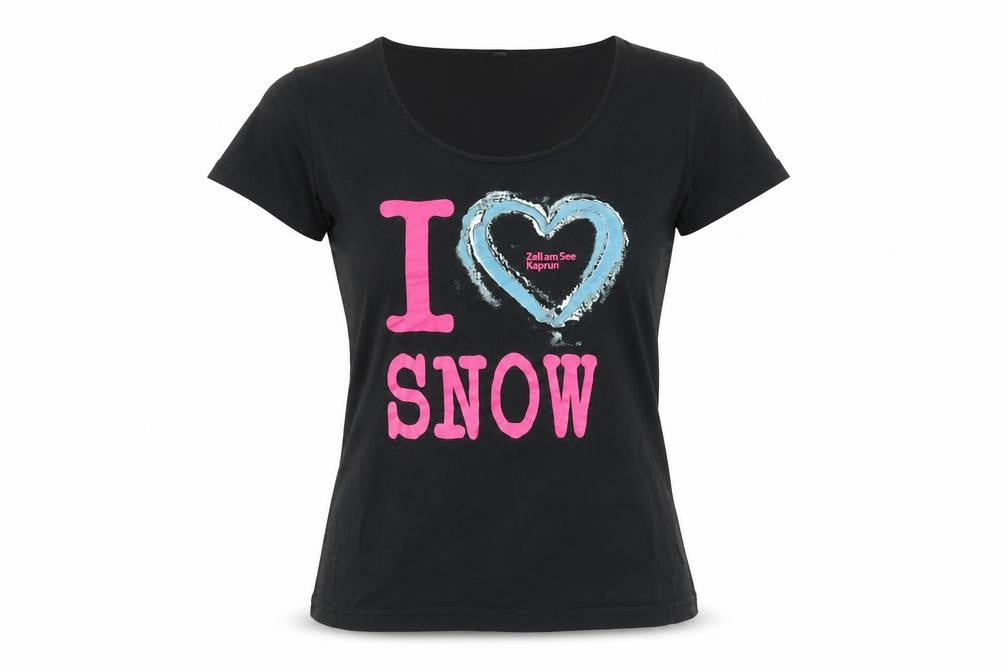 Palawan Womens Black Scoop Neck Graphic Snow Print T-Shirt Size S