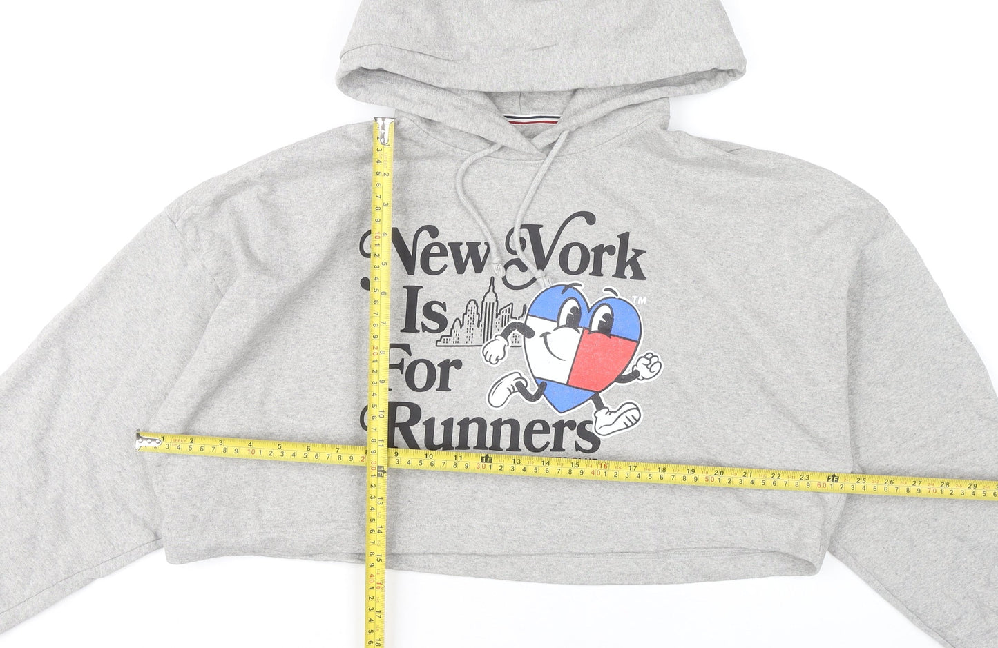 Tommy Jeans Womens Grey XL Cropped Hoodie New York Graphic Cotton