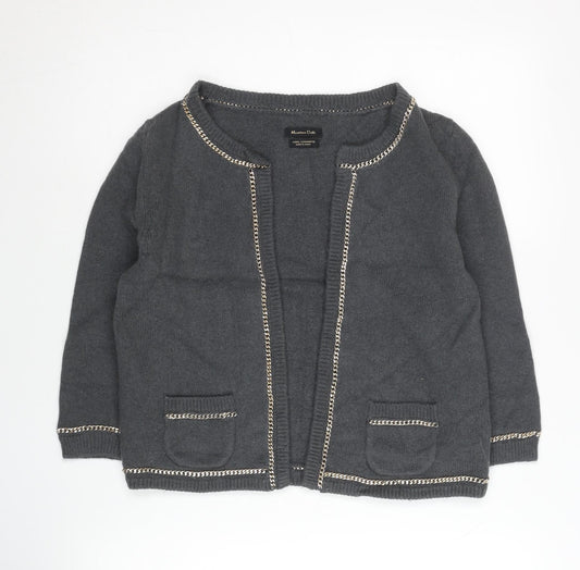 Massimo Dutti Womens Grey Wool Cashmere Cardigan L Workwear