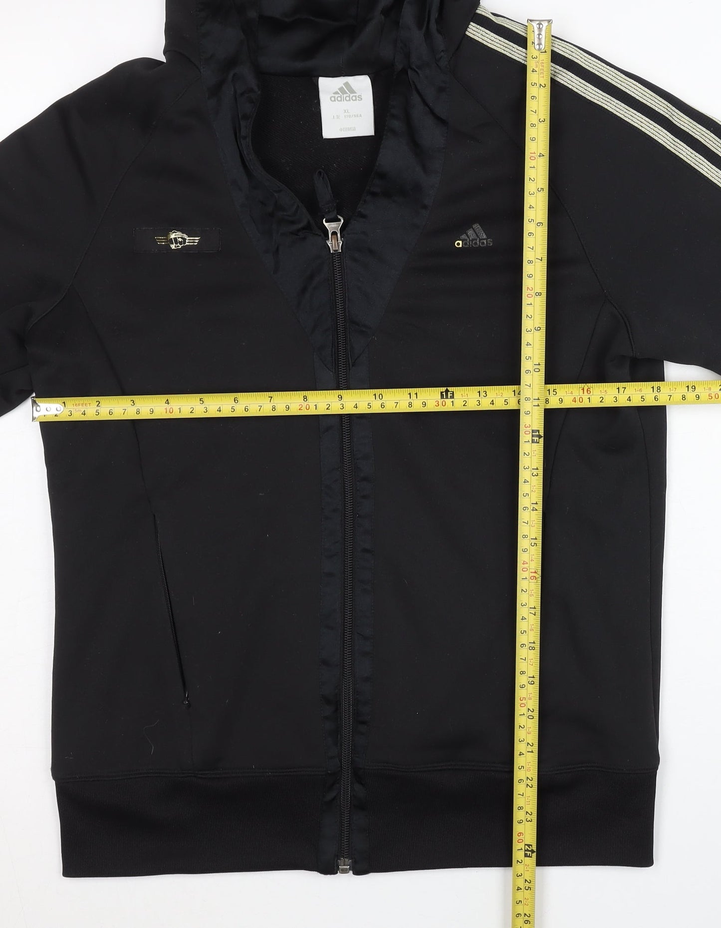 Adidas Womens Black Full Zip Hoodie Size 14 UK Sports Activewear