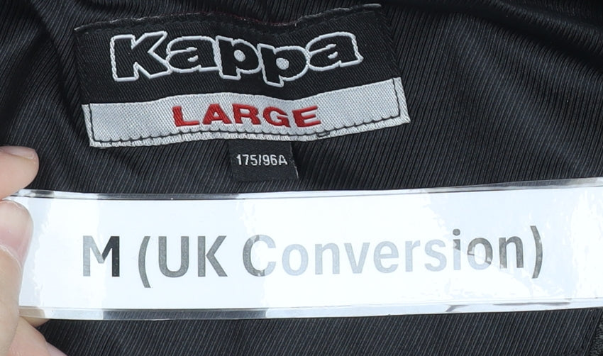 Kappa Men's Black M Track Jacket Germany Flag Crest Full Zip