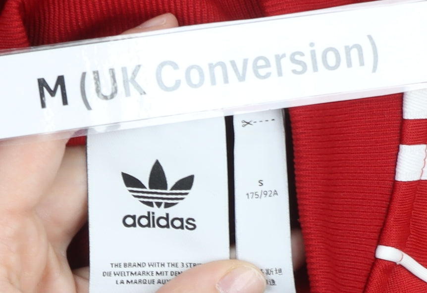 Adidas Men’s Red Track Jacket M Regular Long Sleeve Full Zip