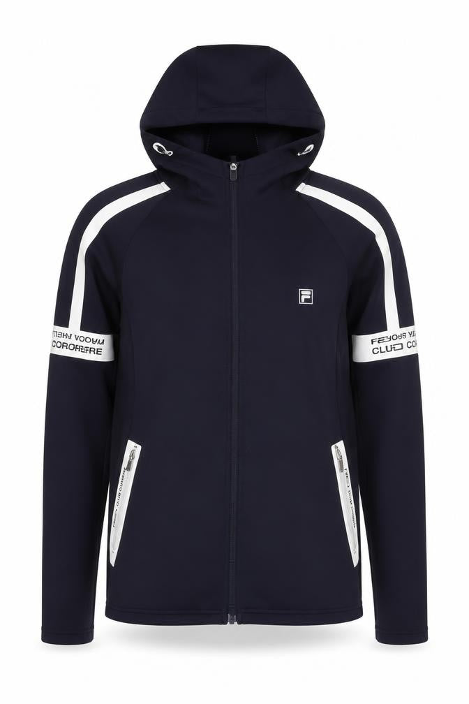 Mens UK M Regular FILA Blue Full Zip Hoodie