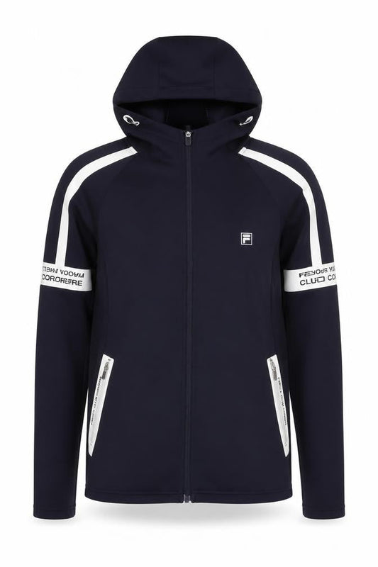 Front view of Fila Men’s Blue Full Zip Hoodie M Regular Sportswear