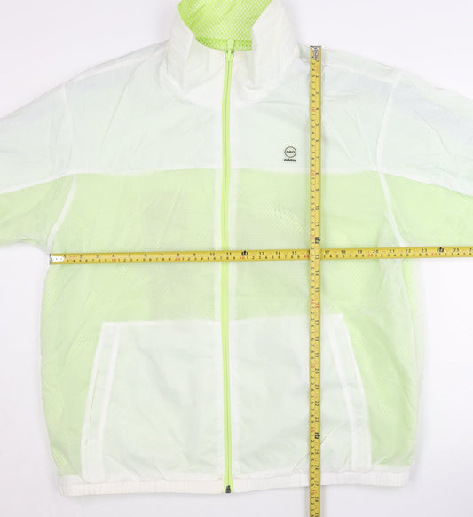 Adidas Men’s Green White Windbreaker Jacket Size L Lightweight