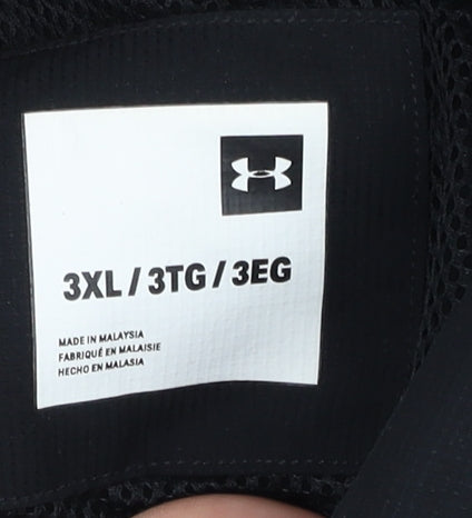 Under Armour Men's Black White 3XL Windbreaker Hooded Jacket
