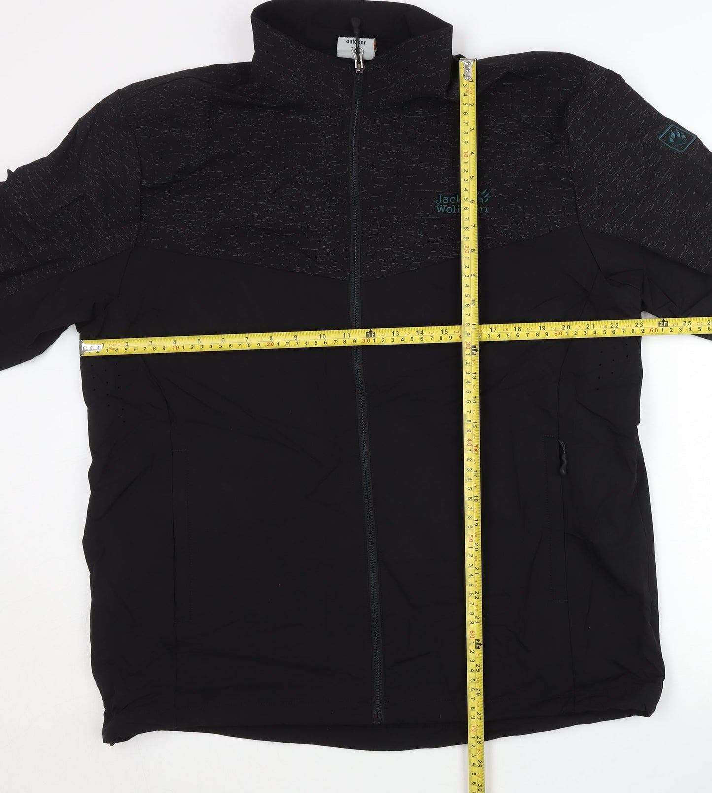 Jack Wolfskin Men’s Black 3XL Outdoor Full Zip Mid-Length Jacket