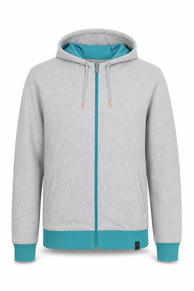 Mens UK L Regular adidas Grey Full Zip Hoodie