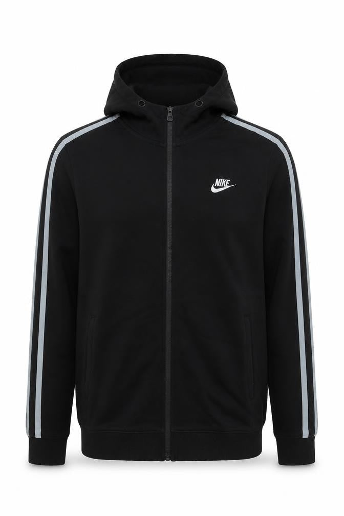 Mens UK XS Regular Nike Black Full Zip Hoodie