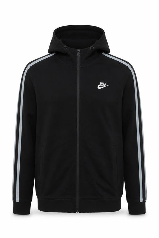 Mens UK XS Regular Nike Black Full Zip Hoodie