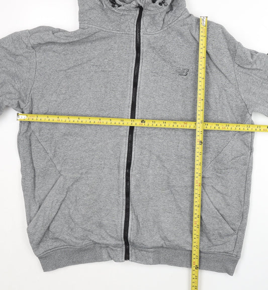 New Balance Mens Grey XL Full Zip Hoodie Athletic Sweatshirt