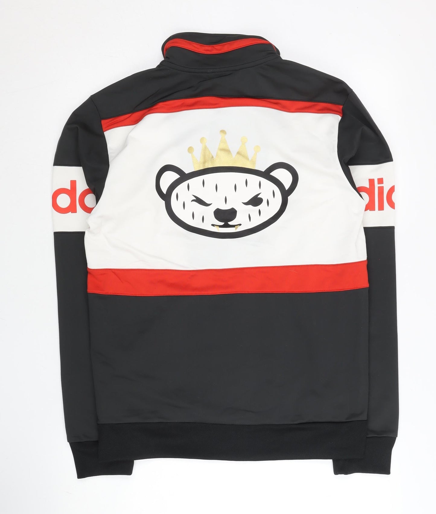 Adidas Men's Black Red White Track Jacket S Logo Full Zip Activewear