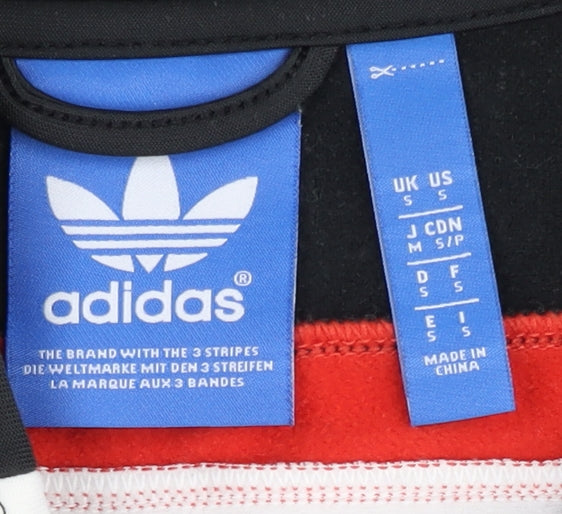 Adidas Men's Black Red White Track Jacket S Logo Full Zip Activewear