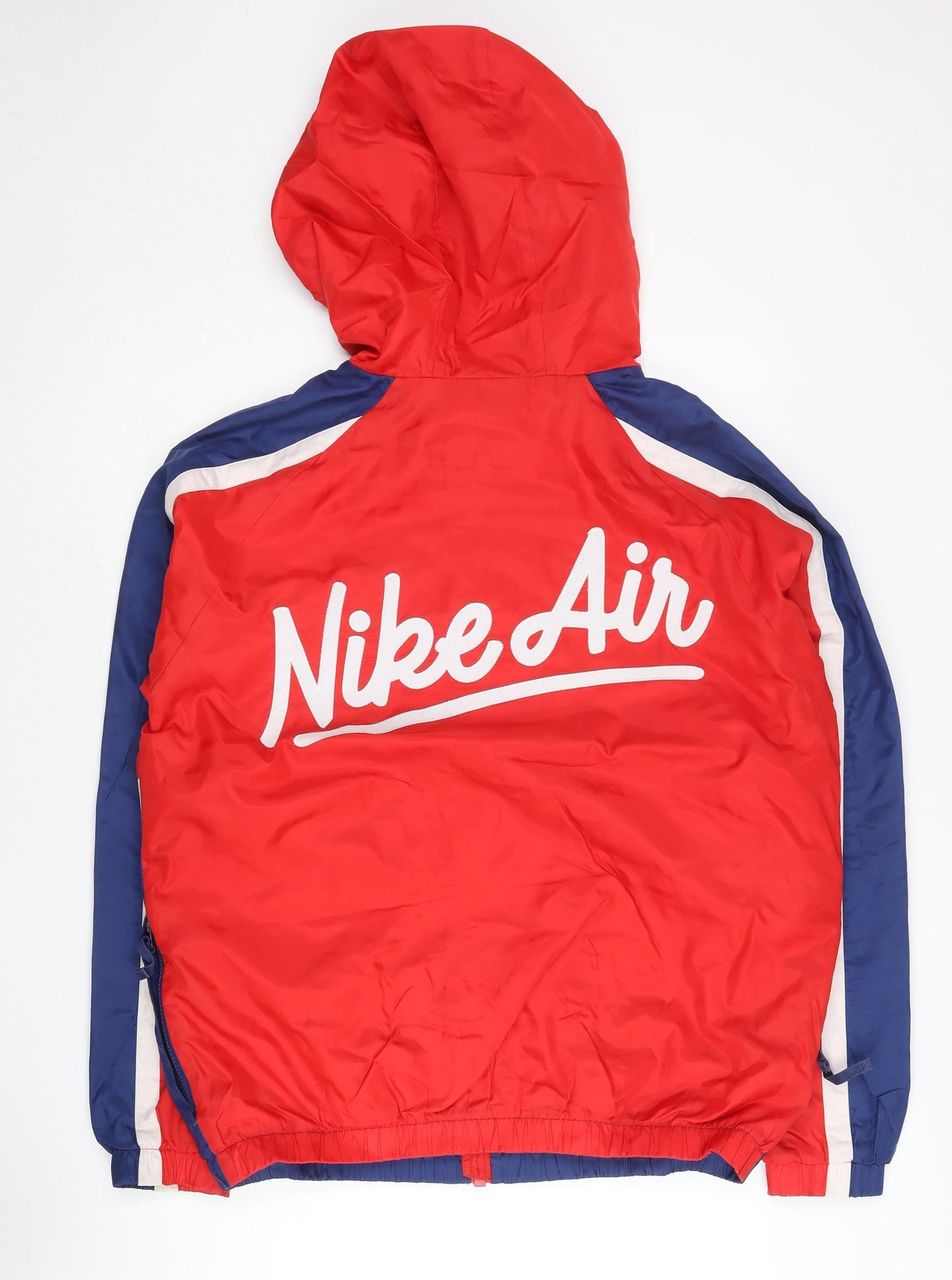 Nike Men’s Red Blue XL Windbreaker Jacket Hooded Polyester