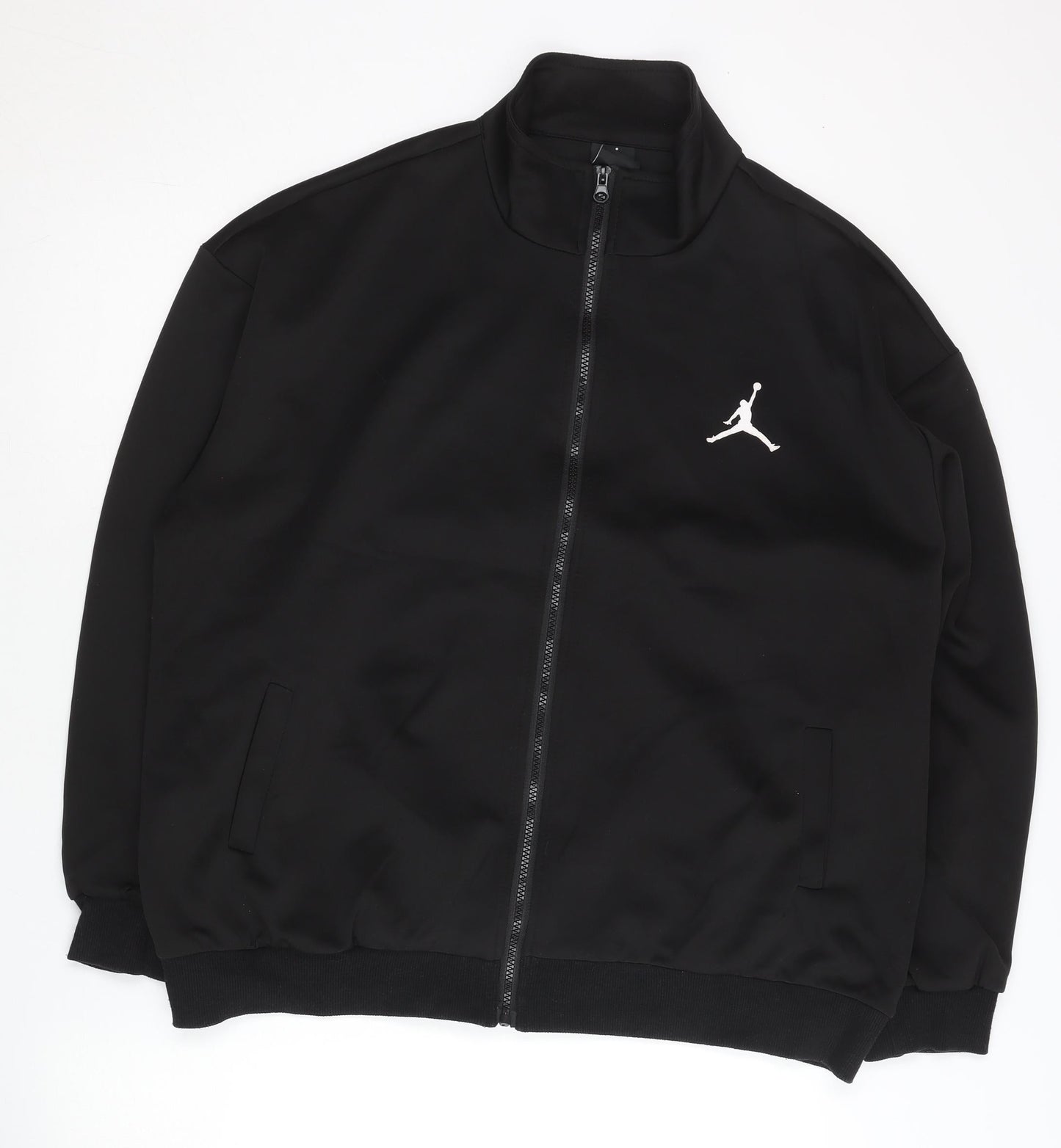 Jordan Men's Black Track Jacket L Full Zip Logo Sportswear