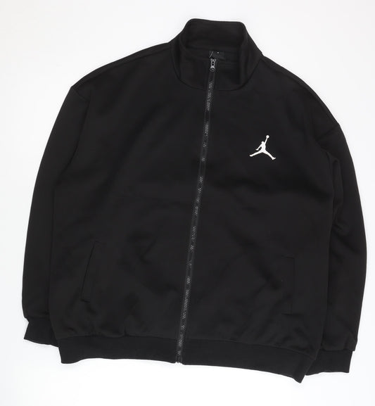 Jordan Men's Black Track Jacket L Full Zip Logo Sportswear