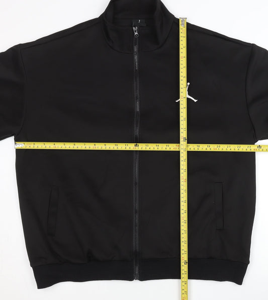 Jordan Men's Black Track Jacket L Full Zip Logo Sportswear