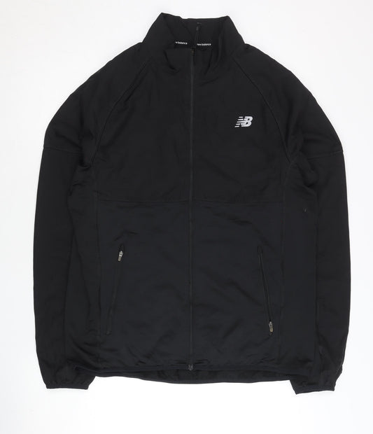 New Balance Men’s Black Track Jacket L Lightweight Full Zip Running