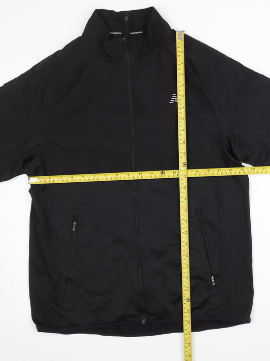 New Balance Men’s Black Track Jacket L Lightweight Full Zip Running