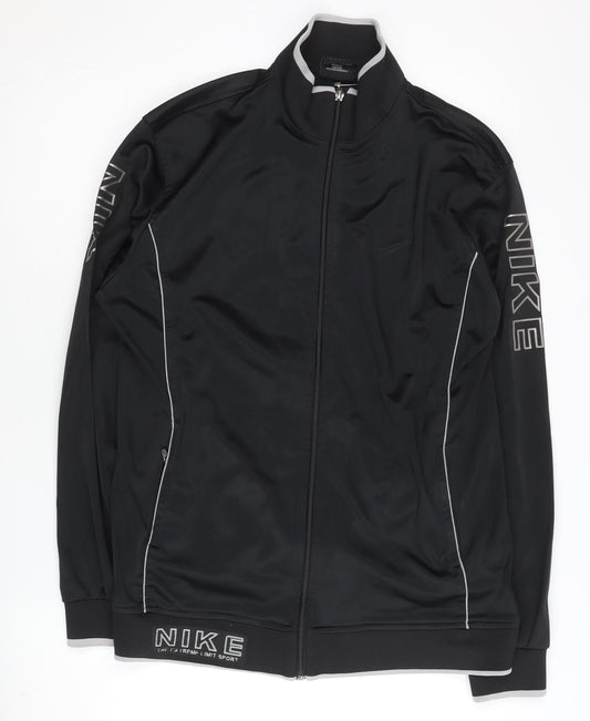 Nike Mens Black 2XL Track Jacket Full Zip Polyester Activewear