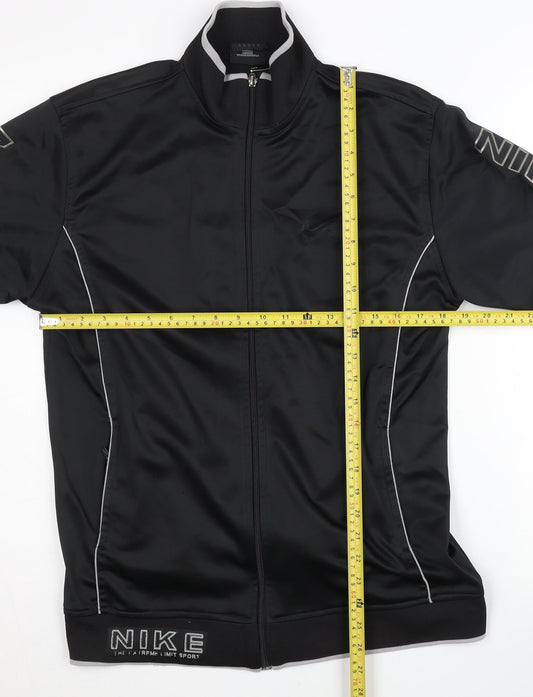Nike Mens Black 2XL Track Jacket Full Zip Polyester Activewear