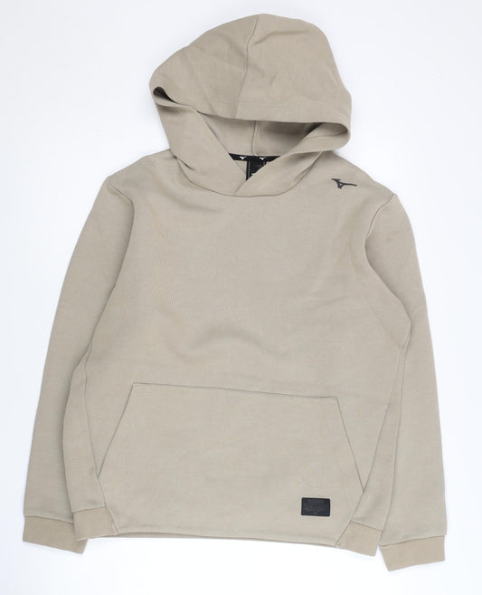 Mizuno Womens Beige Pullover Hoodie Size 12 Regular Fit
