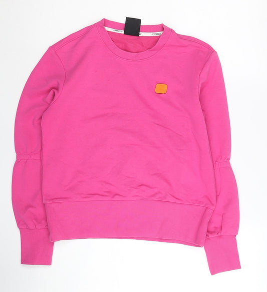Skechers Womens Pink Crew Neck Pullover Sweatshirt Size UK 6 Cotton Blend